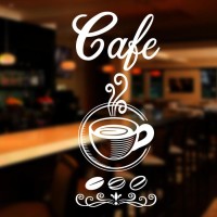 Wall Stiker Dinding Kaca Custom Classic Kafe Resto Sticker