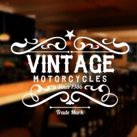 Wall Stiker Dinding Kaca Cutting Custom Logo Retro Vintage #8 Sticker