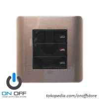 Saklar Triple Zencelo Silver Bronze schneider 3 tombol