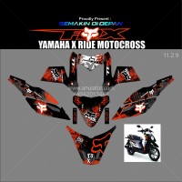 Sticker striping motor stiker Yamaha X RIDE FOXS RACING orange 2 A