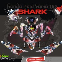 STICKER MOTOR AKSESORIS BODY MOTOR VARIO 150 -125 ESP SHARK