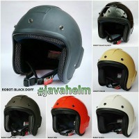 Helm Retro Classic Robot Hitam Bukan Bogo KYT cakil JPN GM nazi chips