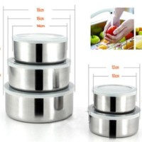 Promo Murah paket 5 pcs panci stainless steel 5 susun tutup plastik -
