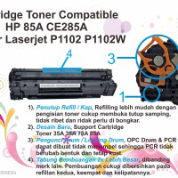 Cartridge Toner Compatible HP 85A CE285A Printer Laserjet P1102 P1102W