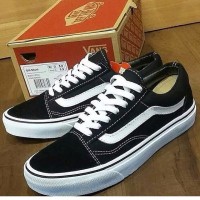 Sepatu Vans Old Skool Black White - Vans Old School - Vans Hitam Putih