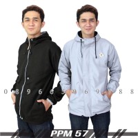 Jaket Parasut Pria | Jaket Parka Abu x Hitam Terkini