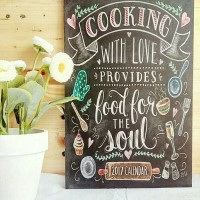 Jual Hiasan Dinding Dapur Lukisan Stiker Vinyl Doff Cooking With Love Murah