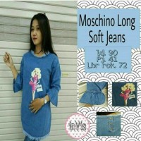 denim jeans levis blouse atasan baju bluss wanita tunik biru moschino