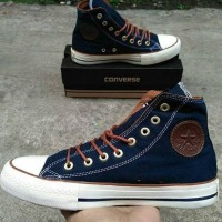 Sepatu Converse Premium Hi Grade Original Navy Sneakers Cewek Cowok