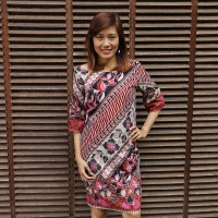 Dress Chamelia Batik Sarung Parang Mix Maroon