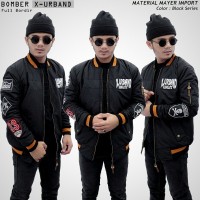 JAKET BOMBER X URBAND BLACK SERIES COWOK