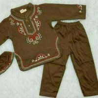 baju gamis bayi laki laki pakaian koko muslim anak cowok bordir