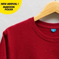 Baju Kaos Polos Maroon Polka Pria Wanita Cewe Cowo