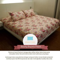 Sprei set katun korea 90x200 beauty begonia peach