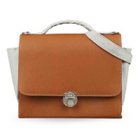 A9384 tas selempang wanita sling bag cewek trapesium coklat abu bta308