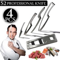 (Diskon) PISAU SET CANTIK 4PC +1 HOLDER KNIFE KOKI CHEF PROFESSIONAL