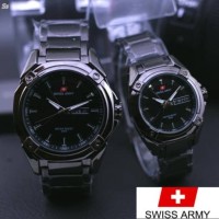 JAM TANGAN COUPLE SWISS ARMY CHAIN AKTIF DATE KEREN