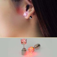Anting Korea LED luminous flash zircon earrings