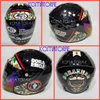 HELM MDS SPORT R3 LTD DORAEMON ARMY BLACK GREEN HALF FACE