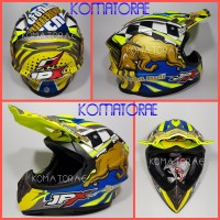HELM JPX CROSS X8 ROAD BULL FLUORESCENT YELLOW DOFF GOLD TRAIL SUPER C