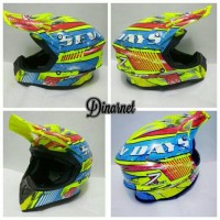 Helm JPX FOX1 Cross Full Face Trail Klx X7 Seven Yellow