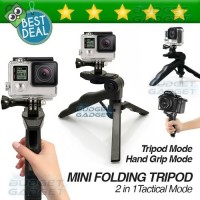 Tripod Mini Foldable 2 in 1 untuk DSLR Gopro Handycam Camera