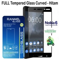 Full Tempered Glass Ranmel Nokia 6 Anti Gores Screen Protector - Hitam