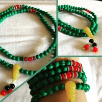 Gelang / Kalung Batu Alam Green Turquoise with Amber