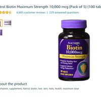Amazon Natrol Biotin Maximum Strength 10,000 Mcg Perawatan Kecantikan