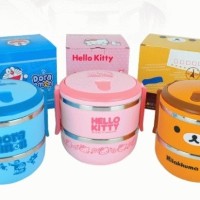(Sale) RANTANG 2 SUSUN STAINLESS LUNCH BOX KARAKTER TEMPAT KOTAK MAKAN