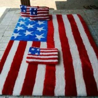 karpet karakter rasfur motif bendera amerika / surpet lantai set biasa