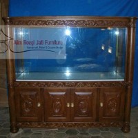 Buffet Aquarium Ukiran Jati, Buffet Aquarium Jati, Meja Aquarium Jati