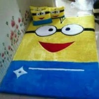 karpet lantai karakter minion / surpet set biasa / kasur bulu rasfur