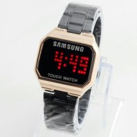 Jam Tangan Pria Cowok Samsung Watch LED Rantai Black Rosegold