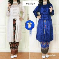 SETELAN KEBAYA KUTU BARU EMBOS NEW GAMIS BY PUTRI SILVER DAN NAVY