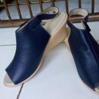 Sepatu Sandal Kulit Wedges 5cm Asli Garut Sukaregang