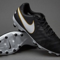 Sepatu Bola Nike Tiempo Genio II Leather FG Black White