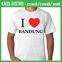Jual Kaos I Love Bandung 2 LV24 Oblong Distro Murah