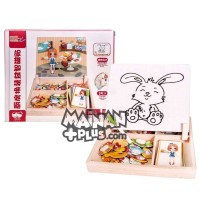 Mainan Edukasi Kayu Kitchen Puzzle Magnetic Set - BONUS PACKING AMAN*