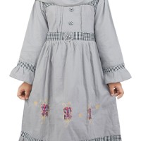 TERMURAH Dress / Gamis Anak Perempuan katun Abu Catenzo Junior CSG 104