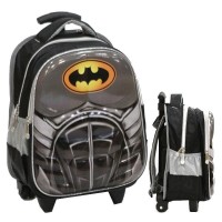 Oke Tas Trolley Anak TK Import BATMAN Otot 6D Soft Hard Cover Timbul