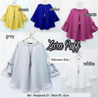 TERBARU Atasan Wanita Zara Puff Blouse Tunik Baju Muslim Blus Muslim