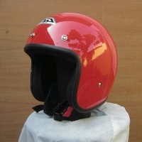helm bogo retro GAG tanpa kaca merah glossy
