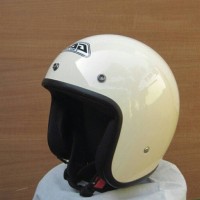 helm bogo retro GAG tanpa kaca krem glosy