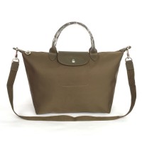 TAS WANITA LONGCHAMP LE PLIAGE NEO MEDIUM WITH LONG STRAP - DARK BROWN