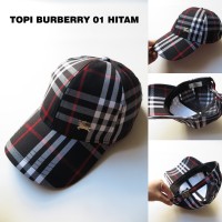 TOPI PRIA KEREN MURAH BURBERRY 01 HITAM (TOPI COWOK SNAPBACK)