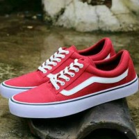 SEPATU PRIA VANS OLDSKOOL MERAH PUTIH CASUAL SANTAI