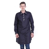 Baju Kurta Busana Muslim Pria Cowok Cowo Warna Hitam H 1021 HN