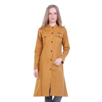 Baju Dress Wanita Cewek Cewe Lengan Panjang Warna Krem H 3003 HN