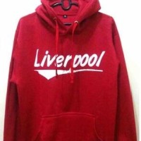 Jaket Sweater Hoodie Bola Liverpool Liga Inggris - Merah